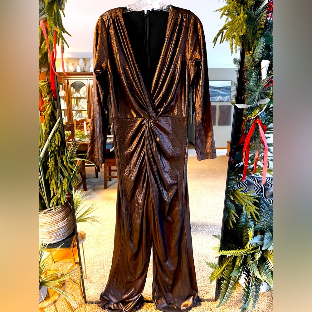 Brown metallic jumpsuit. Tall/size 12. Beautiful and worn once. Great condition